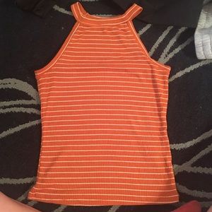 Orange striped halter top